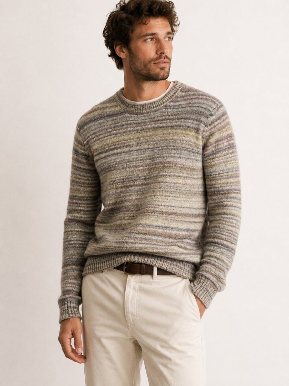 Sezane Octobre Éditions Wool Alpaca Marled Knit Sweater Made in Portugal Size XS